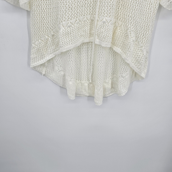 Ivory Crochet Swim CoverUp Hi Lo Breathable Dress Womens One Size - Picture 7 of 8